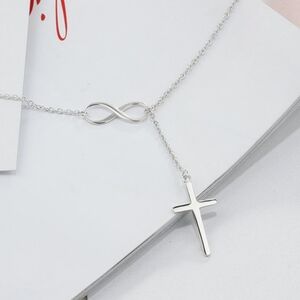 New * Cross & Infinity Symbol Necklace * Gift Box Included